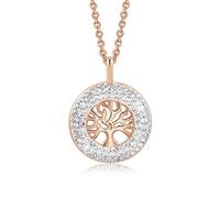 JZWCHQ Women Gold Necklace Pendant Decorated With Crystals 18K Rose Gold Tree Of Life Jewelry