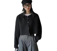 JZWCHQ Womens Big Size Knitting Cardigan Sweater Loose Crew Neck Open Stitch Long Sleeve