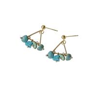 JZWCHQ Women'S Gemstone Earrings -Personalized Geometric Turquoise Gravel Hollow Triangle Pendant S Earrings For Bridesmaid Jewellery Simplicity Birthstone Gift ui