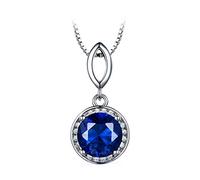 JZWCHQ Women's Necklace, Necklace, Elegant Wedding Chain Made of, for Women, Woman with Created Emerald Green, Created Sapphire
