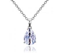 JZWCHQ Women's Necklaces Pendants 925 Silver Jewelry Color Water Drop Gemstone Pendant Necklace Party Wedding Gift Fine Jewelry