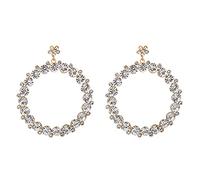 JZWCHQ Women's Personality Rhinestone Party Jewelry Personality Geometric Round Pendant Earrings Women's Jewelry Women Earrings