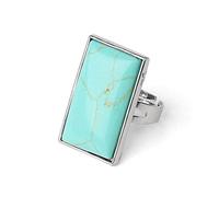JZWCHQ Women'S Rectangle Natural Stones Crystal Finger Rings Adjustable Ring Women s