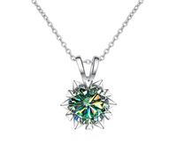 JZWCHQ women's s925 necklace 1ct d color moissanite with snowflake clavicle chain