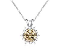 JZWCHQ women's s925 necklace 1ct d color moissanite with snowflake clavicle chain