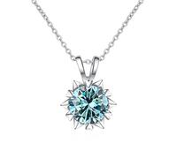 JZWCHQ women's s925 necklace 1ct d color moissanite with snowflake clavicle chain