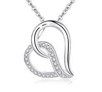 JZWCHQ Wrapped Heart Necklace Micro Inlay Pendant Pendant