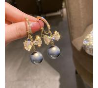 JZWCHQ Zircon Inlaid Rose Bowknot Love Earrings For Women Wedding Jewelry Birthday Gifts
