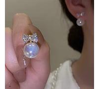 JZWCHQ Zircon Inlaid Rose Bowknot Love Earrings For Women Wedding Jewelry Birthday Gifts
