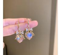 JZWCHQ Zircon Inlaid Rose Bowknot Love Earrings For Women Wedding Jewelry Birthday Gifts