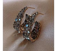 JZWCHQ Zircon Inlaid Rose Bowknot Love Earrings for Women Wedding Jewelry Birthday Gifts
