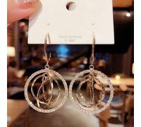 JZWCHQ Zircon Inlaid Rose Bowknot Love Earrings For Women Wedding Jewelry Birthday Gifts