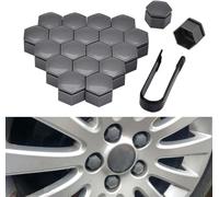 JZWJNFYY 20PCS Car Wheel Nut Covers,for Skoda Kamiq 2018-2022 2023 2024 Car Wheel Lug Nut Covers Wheel Bolt Covers Caps with Removal Tool,Grey-17mm