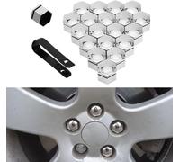 JZWJNFYY 20PCS Car Wheel Nut Covers,for Skoda Octavia 2007-2012 2013 2014 Car Wheel Lug Nut Covers Wheel Bolt Covers Caps with Removal Tool,Silver-17mm