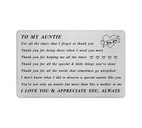 Jzxwan Auntie Gifts for Women, Best Aunt Gift from Niece Nephew, Personalized Birthday Wedding Christmas Wallet Card for Aunt, Thank You Aunty Present