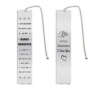 Jzxwan Bonus Step Daughter Gifts for Women, Personalized Bonus Daughter Christmas Birthday Gifts from Stepmom Stpedad, Love My Favorite Stepdaughter Card