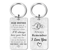 Jzxwan Brother Gifts for Men, I Love You Brother Birthday Christmas Keyring Gifts, I Will Always Your Back Key Ring Present from Sister