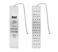 Jzxwan Dad Christmas Bookmark Gifts from Daughter, I Love My Dad Bookmark, Best Daddy Birthday Ideas for Men, Remember I Love You Father Thanksgiving Present