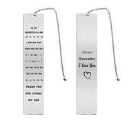 Jzxwan Daughter in Law Gifts from Mother of The Groom, Future Daughter-in-Law Bookmark, Birthday Christmas Bookmark Card for Bride