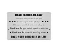 Jzxwan Father in law Gifts, Dad of the Groom Birthday Wedding Anniversary Christmas Card, Present for Dad in law Gift Ideas