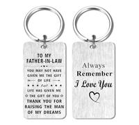 Jzxwan Father In Law Gifts, Dad of the Groom Wedding Gifts from Bride, Thank You Dad-in-Law Birthday Gifts Christmas Key Ring