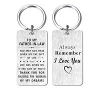 Jzxwan Father In Law Gifts, Father of the Bride Wedding Gifts from Groom, Thank You Dad in Law Birthday Gifts Christmas Key Ring from Groom