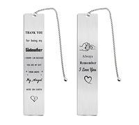 Jzxwan Godmother Gifts from Godchild, Birthday Thank You Godmother Gifts Ideas, Unique Christmas Bookmark to Best Godmom
