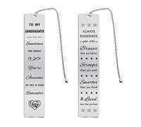 Jzxwan Granddaughter Gifts from Grandparents, Personalized Christmas Birthday Bookmark for Granddaughter, Sometimes You Forget You're Awesome Present from Grandparents