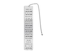 Jzxwan I Love You Gifts Christmas Bookmark for Men Women, When I Say I Love You More Note, Personalised Wedding Anniversary Present for Him Her, Unique Birthday Gifts for Husband Wife