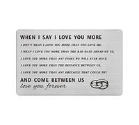 Jzxwan I Love You Gifts for Him Men, When I Say I Love You More Wallet Card for Man Husband, Unique Birthday Presents for Boyfriend, Love You Most Note, Deployment Gift Ideas