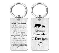 Jzxwan I Love You My Daughter Birthday Graduation Keyring Gifts, Proud of Our Daughter Christmas Key Ring Gifts from Mum Dad