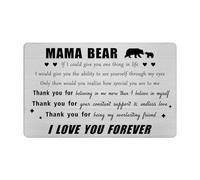 Jzxwan Mama Bear Card Gifts, Meaningful Birthday Card for Mama Bear, Best Thank You Christmas Wallet Card Present from Daughter Son