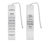Jzxwan Mimi Gifts for Women, Personalized I Love You Mimi Birthday Bookmark Retirement Christmas Ideas