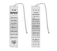 Jzxwan Nephew Gifts from Auntie Aunt, Personalized Birthday Graduation Gifts for My Nephew, Sometimes You Forget You're Awesome Christmas Bookmark from Uncle