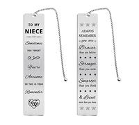 Jzxwan Niece Gifts from Auntie Aunt, Personalized Christmas Birthday Gifts for My Niece, Sometimes You Forget You're Awesome Bookmark from Uncle