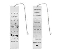 Jzxwan Sister Gifts, Birthday Bookmark for Personalised Sister, Remember I Love You Christmas Stuffers Present from Brother