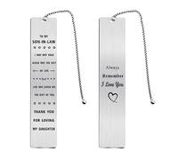 Jzxwan Son in Law Gifts from Mother of The Bride, Future Son-in-Law Gift Ideas, Birthday Christmas Bookmark Card for Groom