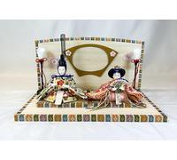 K-34-B Paulownia Wood, Flat Platform, with Photo Holders, Cherry Blossom Embroidery, B, Prince Bean Prince Decoration Set, Prince, Dolls, Hina Dolls, Hina Festivals, Hina Dolls, Hina Festivals, Hina