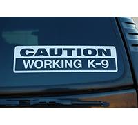 K-9 Caution Working K9 Vinyl Sticker Decal Police Dog Law Enforcement Choose Color & Size (V450) (10" X 3", White)