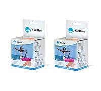 K-Active Kinesiology Tape Elite BEIGE with STRATAGEL®PLUS adhesive technology , water repellent and hypoallergenic, 50 mm x 5 m , 2 roll set