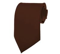 K. Alexander Solid Color Ties - Multiple Colors - Classic 3.5 width by , Cocoa Brown, One size
