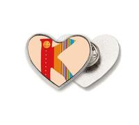 K Alphabet Orange Fruit Cute Pattern Heart Metal Pin Brooch Clip Love