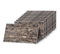 K&B Panels 3D Wall Panel, Slate Effect Styrofoam Wall Panelling Kit, Lightweight,Easy to Install, Dual Insulation to Reduce Acoustic Noise, Indoor & Outdoor (Slate Rustic Brown) (10 Panels)