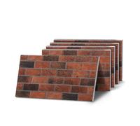 K&B Panels 3D Wall Panels, Classic Brick Effect Styrofoam Wall Panelling Kit, Lightweight, Easy to Install, Dual Insulation to Reduce Acoustic Noise, Indoor & Outdoor (Dark Burgundy) (5 Panels)