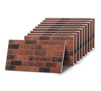 K&B Panels 3D Wall Panels, Classic Brick Effect Styrofoam Wall Panelling Kit, Lightweight, Easy to Install, Dual Insulation to Reduce Acoustic Noise, Indoor & Outdoor (Dark Burgundy) (10 Panels)