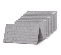 K&B Panels 3D Wall Panels, Rustic Brick Effect Styrofoam Wall Panelling Kit, Lightweight, Easy to Install, Dual Insulation to Reduce Acoustic Noise, Indoor & Outdoor (Rustic White) (10 Panels)