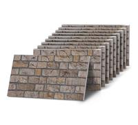 K&B Panels 3D Wall Panels, Rustic Brick Effect Styrofoam Wall Panelling Kit, Lightweight, Easy to Install, Dual Insulation to Reduce Acoustic Noise, Indoor & Outdoor (Rustic Sandstone) (10 Panels)