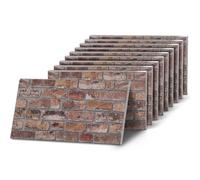 K&B Panels 3D Wall Panels, Rustic Brick Effect Styrofoam Wall Panelling Kit, Lightweight, Easy to Install, Dual Insulation to Reduce Acoustic Noise, Indoor & Outdoor (Weathered Brown) (10 Panels)
