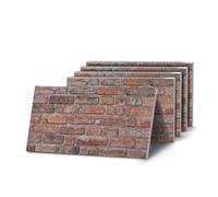 K&B Panels 3D Wall Panels, Rustic Brick Effect Styrofoam Wall Panelling Kit, Lightweight, Easy to Install, Dual Insulation Reduces Acoustic Noise, Indoor & Outdoor (Rustic Reclaimed Red) (5 Panels)