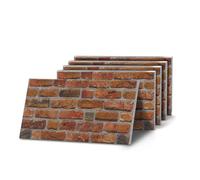 K&B Panels 3D Wall Panels, Rustic Brick Effect Styrofoam Wall Panelling Kit, Lightweight, Easy to Install, Dual Insulation to Reduce Acoustic Noise, Indoor & Outdoor (Rustic Aged Amber) (5 Panels)
